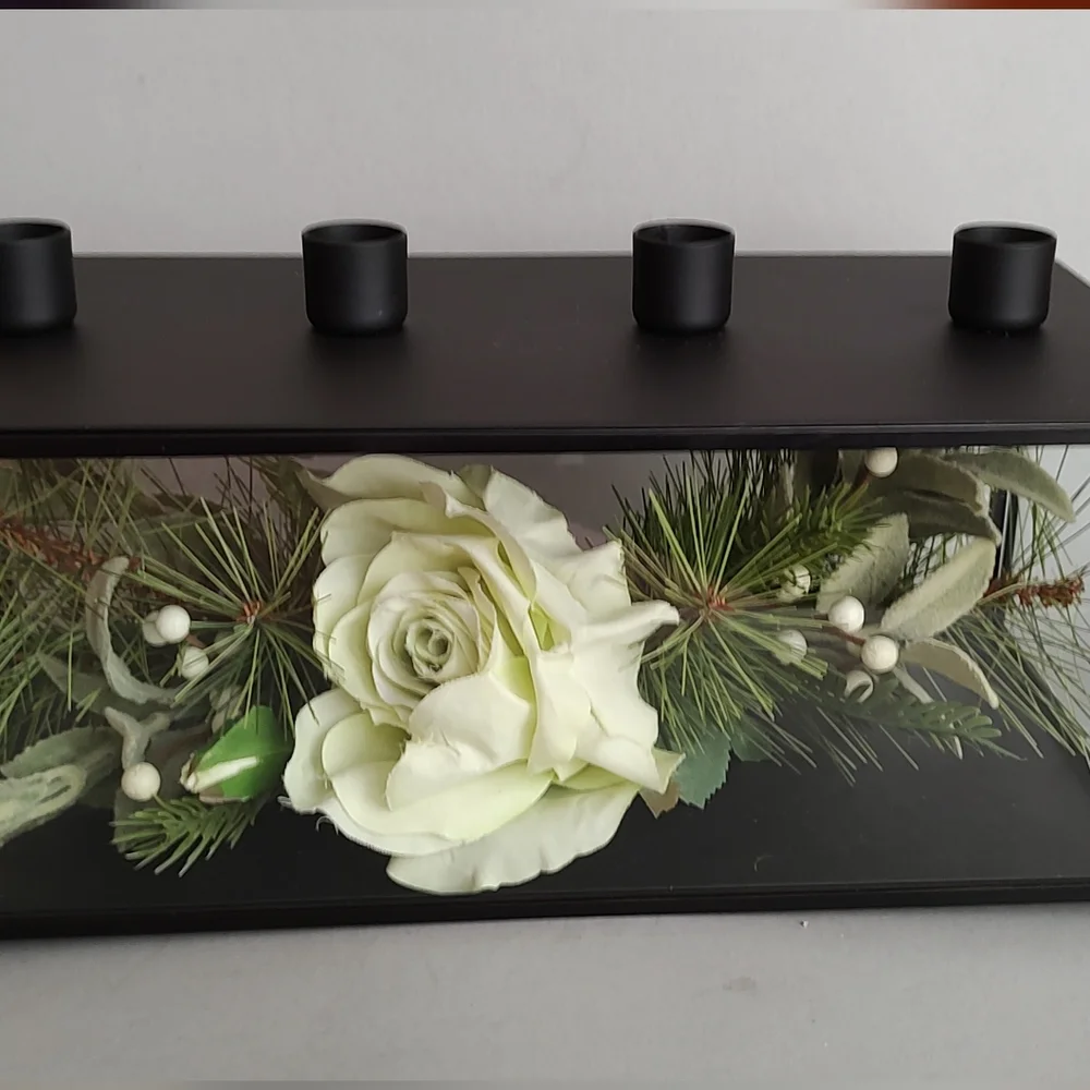 Hearth and hand with magnolia rectangle taper holder metal black  decorative